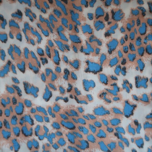 Leopard / Cheetah Print 100 % Asymmetric Knee Length 3/4 Sleeve Cotton Dress S - Picture 4 of 16